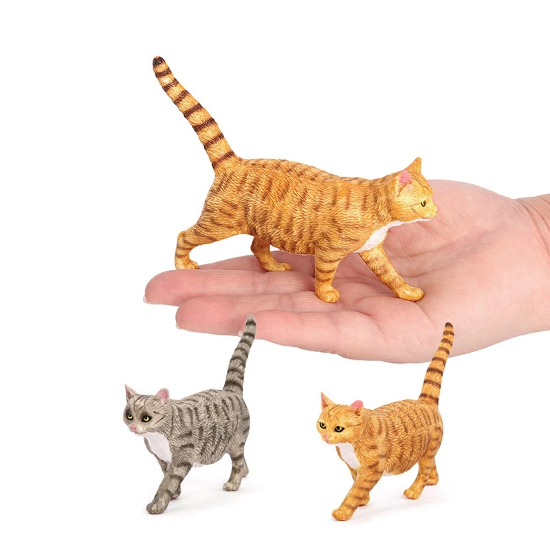 Simulation countryside DragonLi cat model orange cats desktop ornament home pet kitten decoration