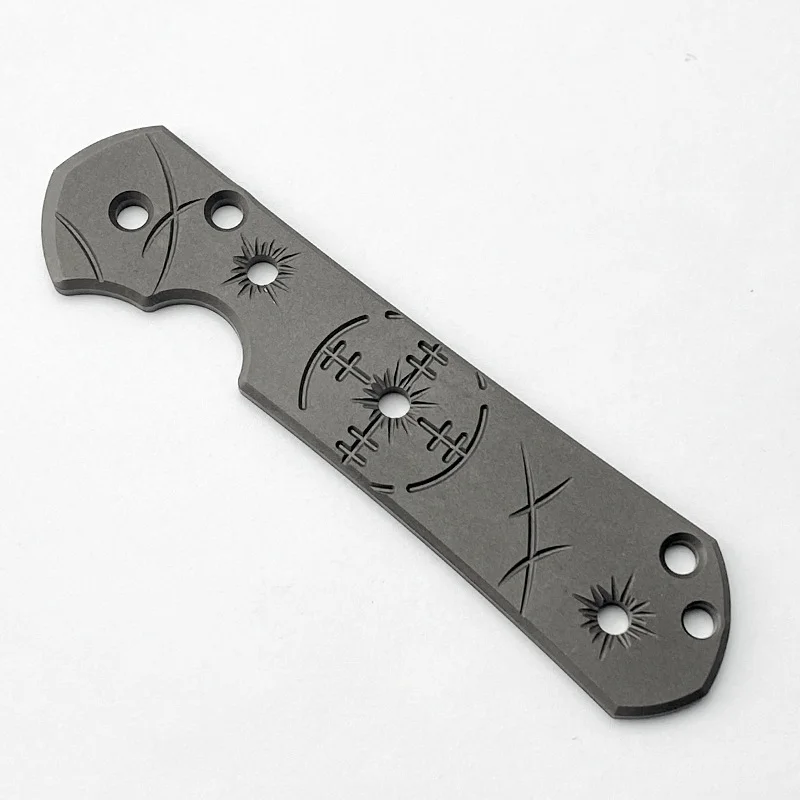 3 Patterns Custom Knife Titanium Alloy Handle Grip Patch for CR Chris Reeve Large Sebenza 21 Scale DIY Making Accessories Parts