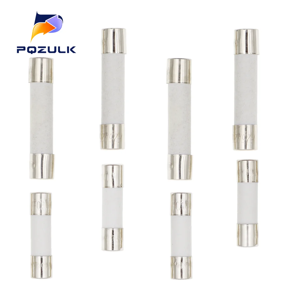 100PCS 5X20MM 6X30MM Fast Blow Ceramic Fuse Tube 250V 0.5 1 2 3 4 5 6 8 10 15 20 25 30A AMP 5*20 6*30 Slow Down The Car Fuse