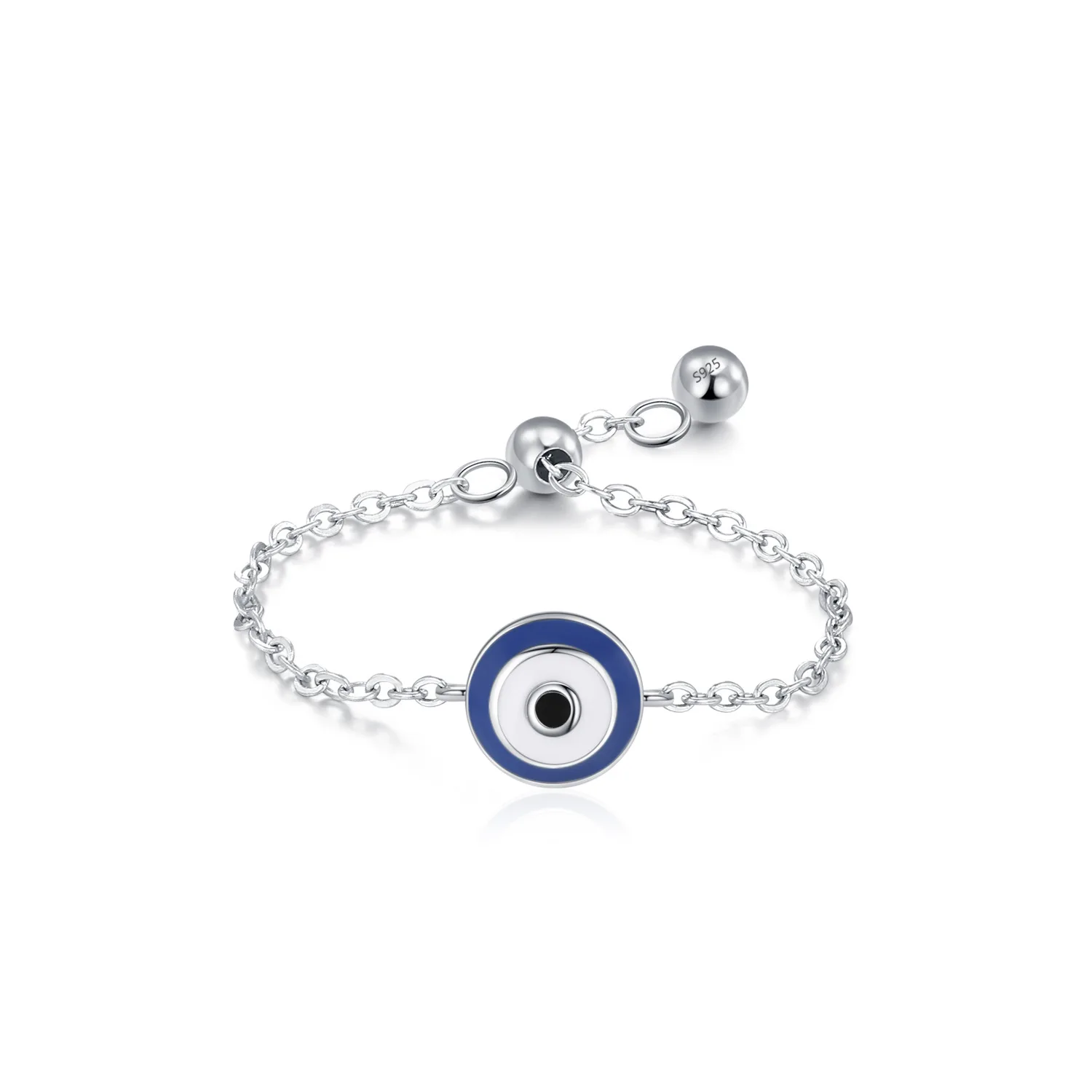 

Blue Eyes Real 925 Sterling Silver Finger Adjustable Ring European For Women Birthday Party Wedding Gift Jewelry