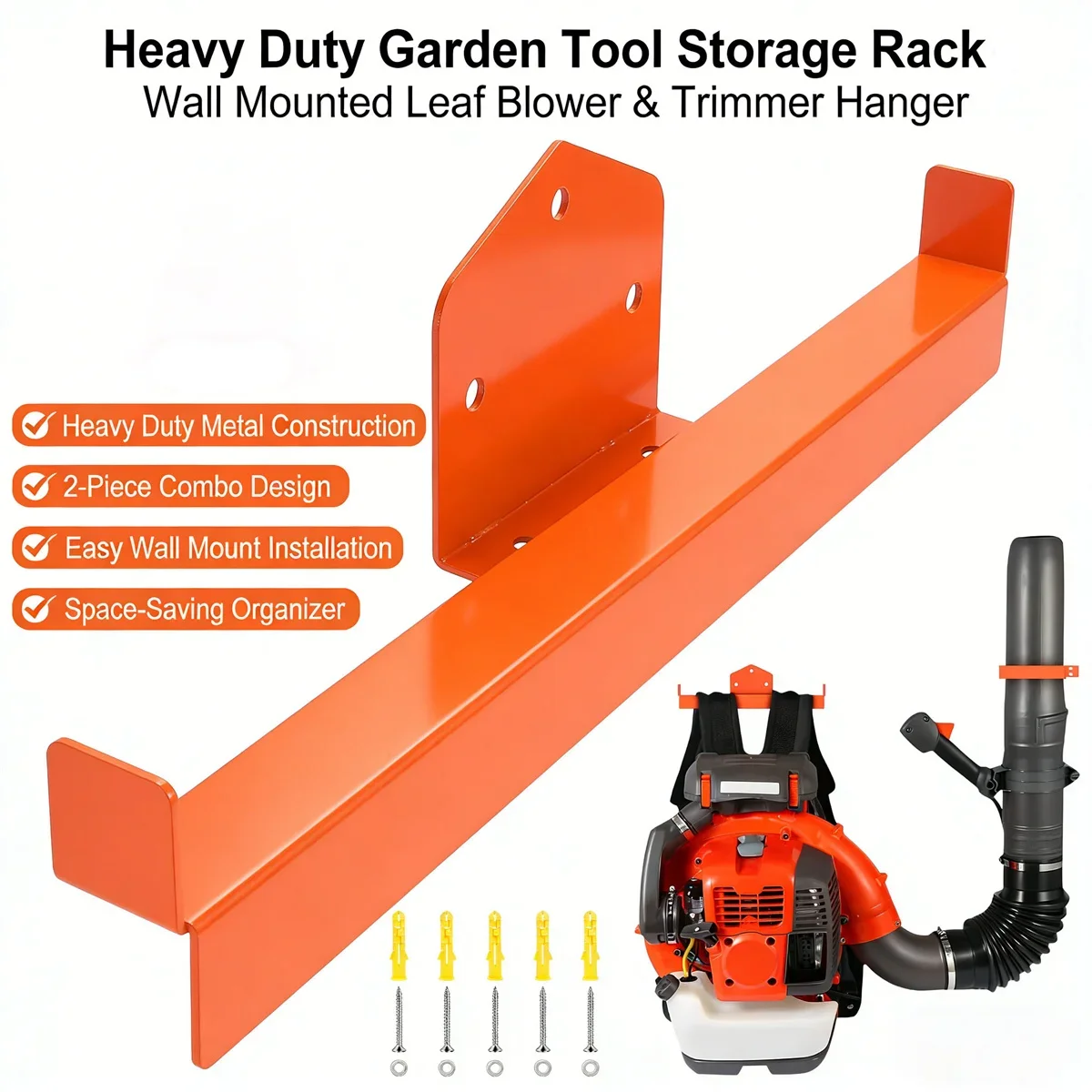 Backpack Leaf Blower Hanger with Tube Hook 1 Pack Backpack Sprayer Wall Mount Heavy Duty Chainsaw Wall Mount Stand Accessories