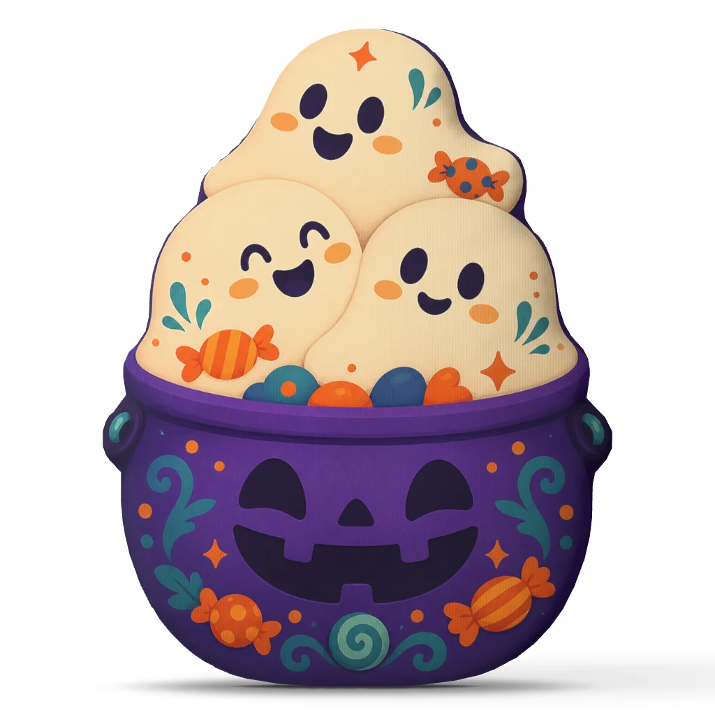 Halloween Ghost Stack Plush Pillow Jack O Lantern Candy Bucket Cushion Cute Spooky Stuffed Throw Pillow Party Decor Gift