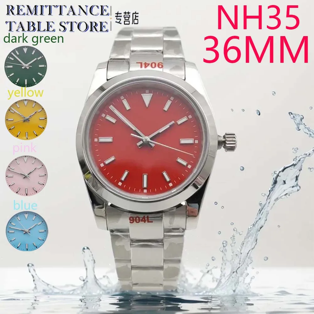 Men\'s 36 mm Automatic Mechanical Watch, 5 Colours, New,Water Resistant, Sapphire, Fashion Watch