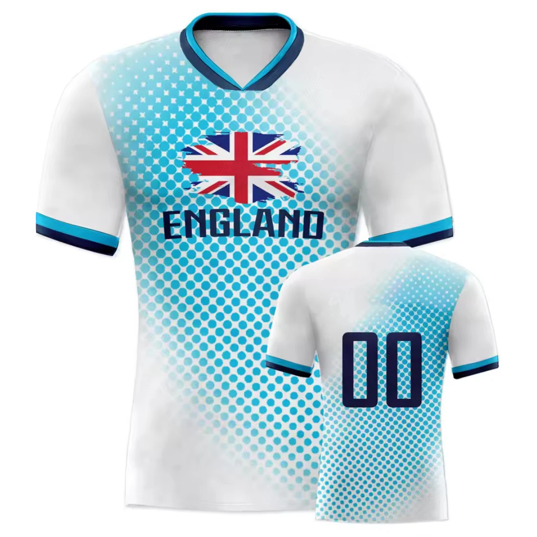 

ENGLAND Flag Printed Summer Motorcycle Riding V-neck Short-sleeved Breathable Quick-drying Casual Top Printed Youth Sportswear