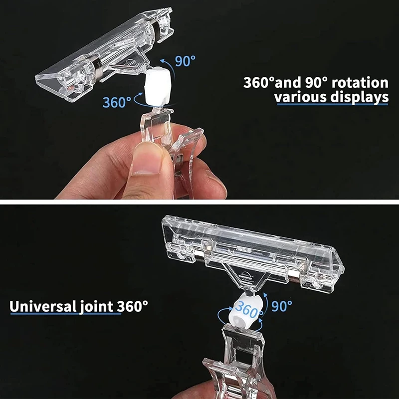 30 шт. держатели для этикеток, зажим для знаков, пластиковые прозрачные поворотные зажимы для знаков, зажим для демонстрации товарных знаков, зажим для ценников