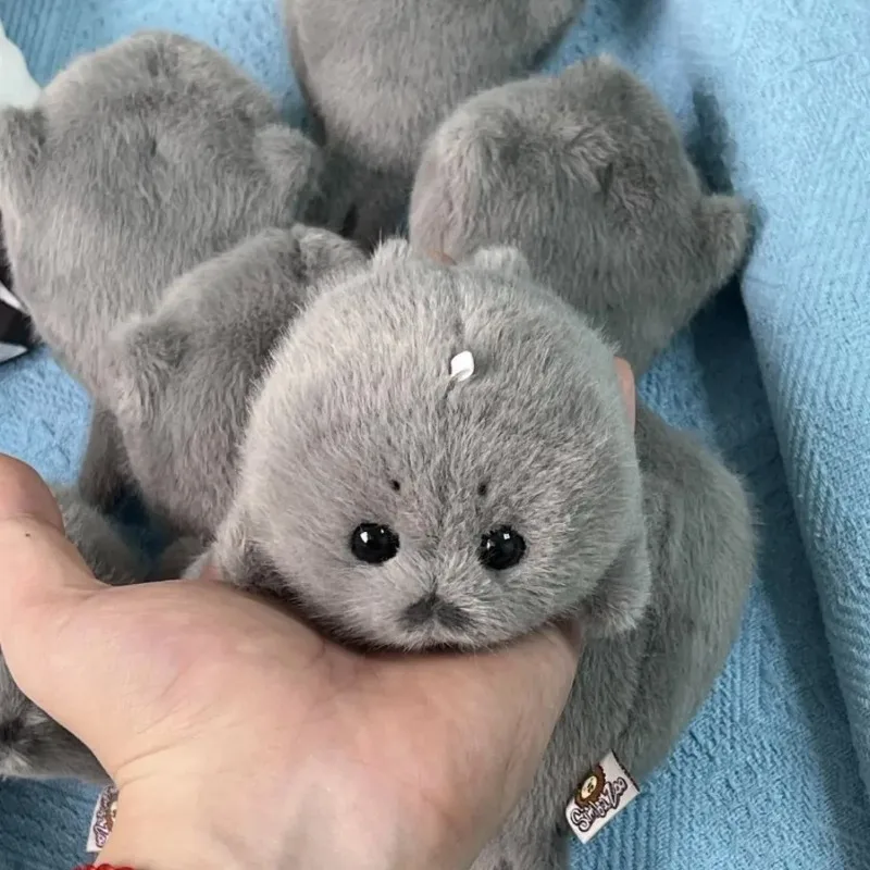 Cute Soft Seal Plush Keychain Kawaii Seal Plushies Animal Pendant Fashion Stuffed Doll Keyring Backpack Accessories Car Ornament