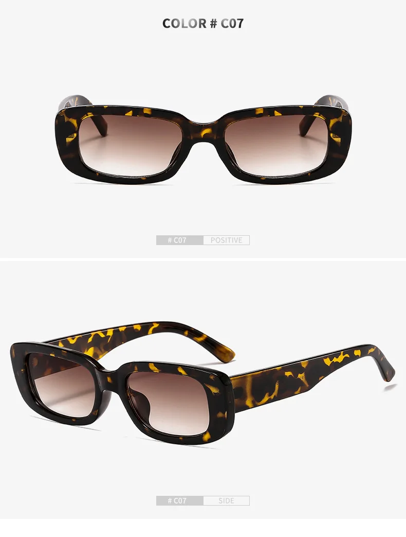 Trendige Mode-Sonnenbrille mit Kleinem Rechteckigem Rahmen für Damen, Luxusmarken-Designer Retro Quadratische Sonnenbrille für Frauen – Detail 15