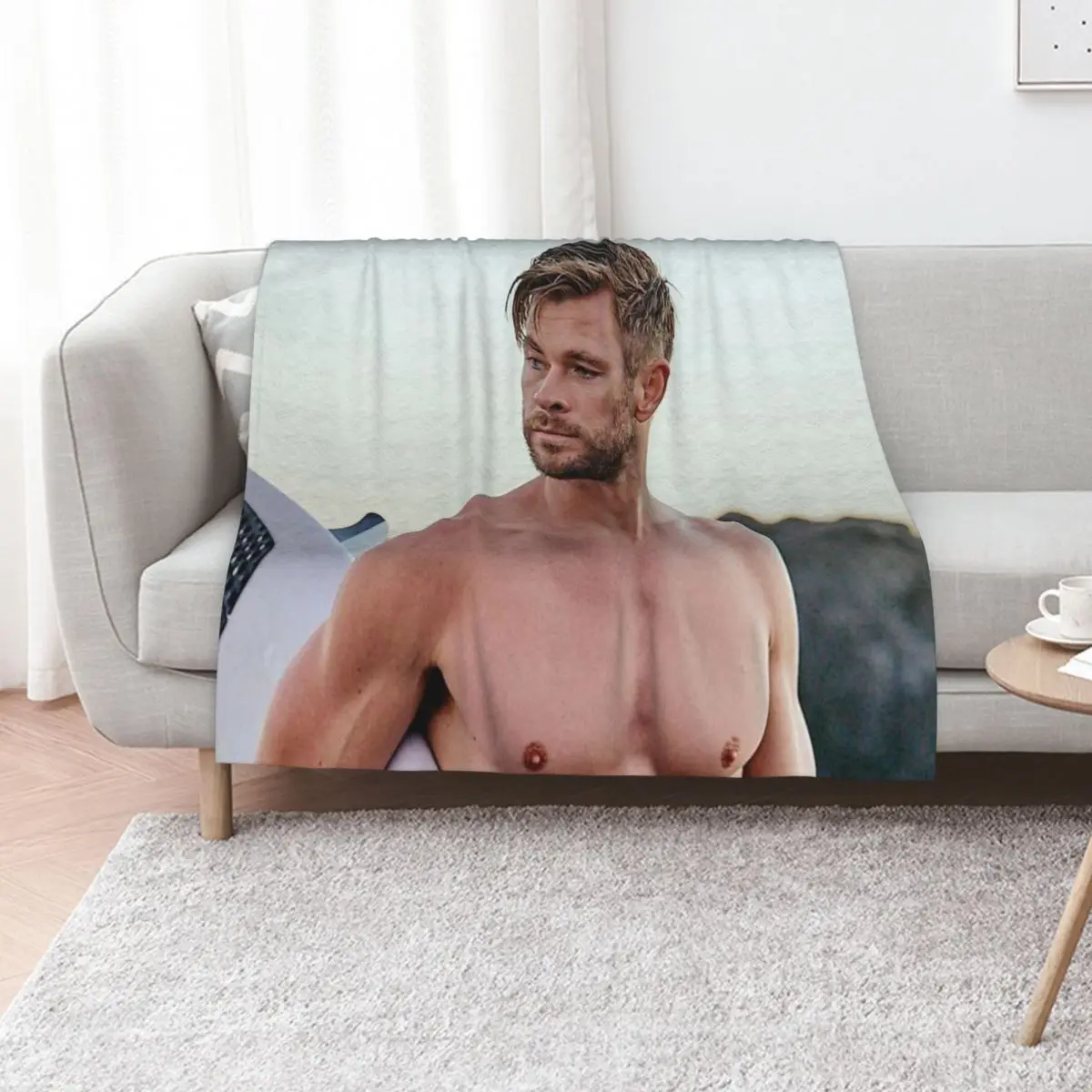 chris hemsworth2 Throw Blanket Large Thermal Thin Hair Plaid sofa bed Blankets
