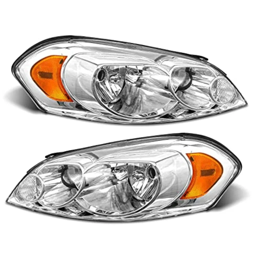 

Комплект фар (пара) для Chevrolet Impala 2006-2013, Impala Limited 2014-2016, Monte Carlo 2006-2007, хромированный корпус, янтарный отражатель, без боковых указателей поворота