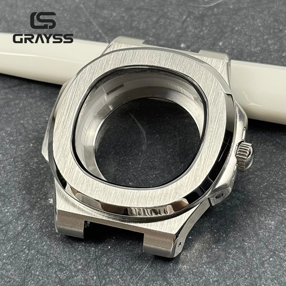 New 40mm for Philippe Square Watch Case Accessories Fit 30.5mm NH35 Dial for Seiko NH35 Movement Sapphire Crystal Glass Back image 4