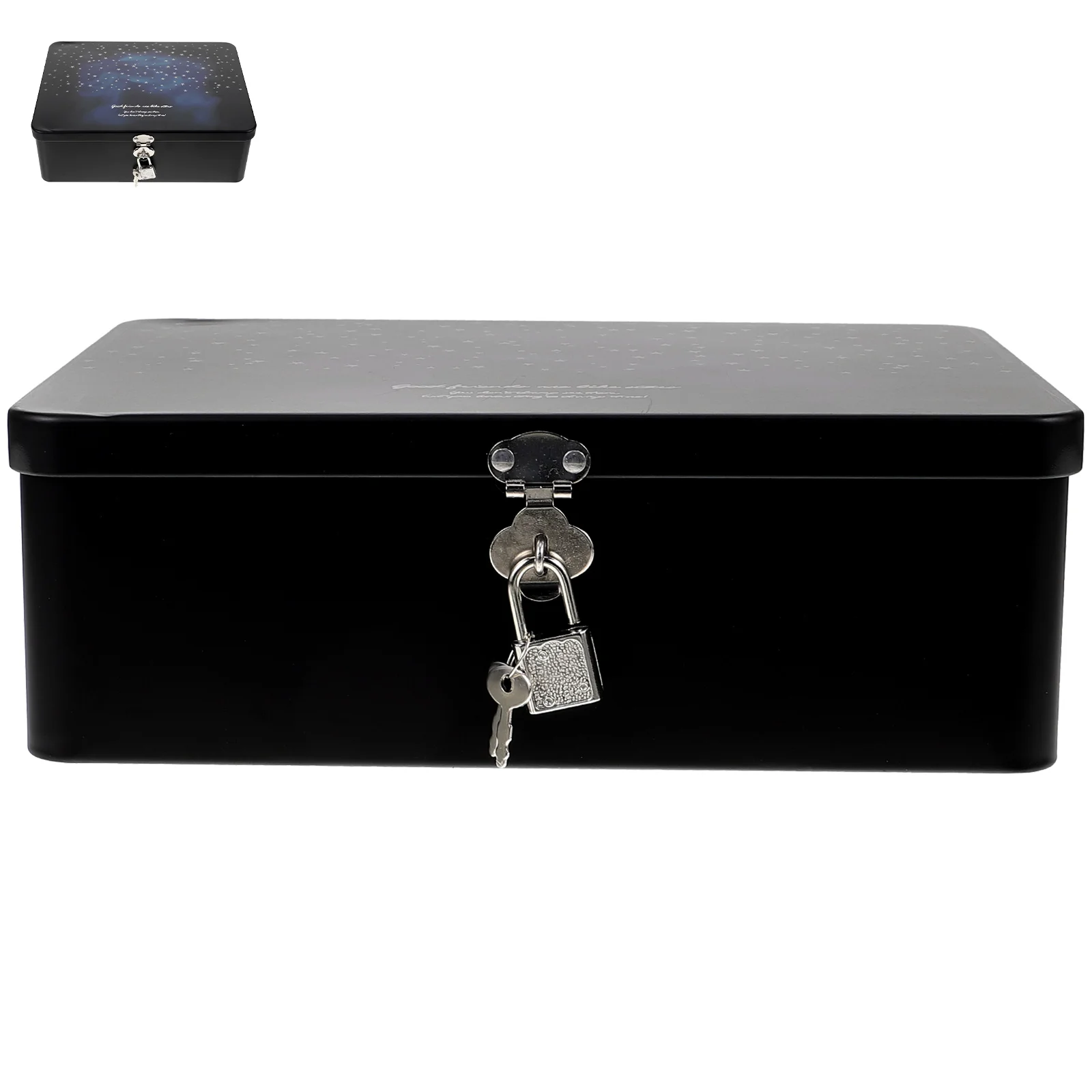 Small Tinplate Box Lockable Metal Storage Case For Jewelry Coins Photos Desktop Organizer Multipurpose Keepsake Gift Box