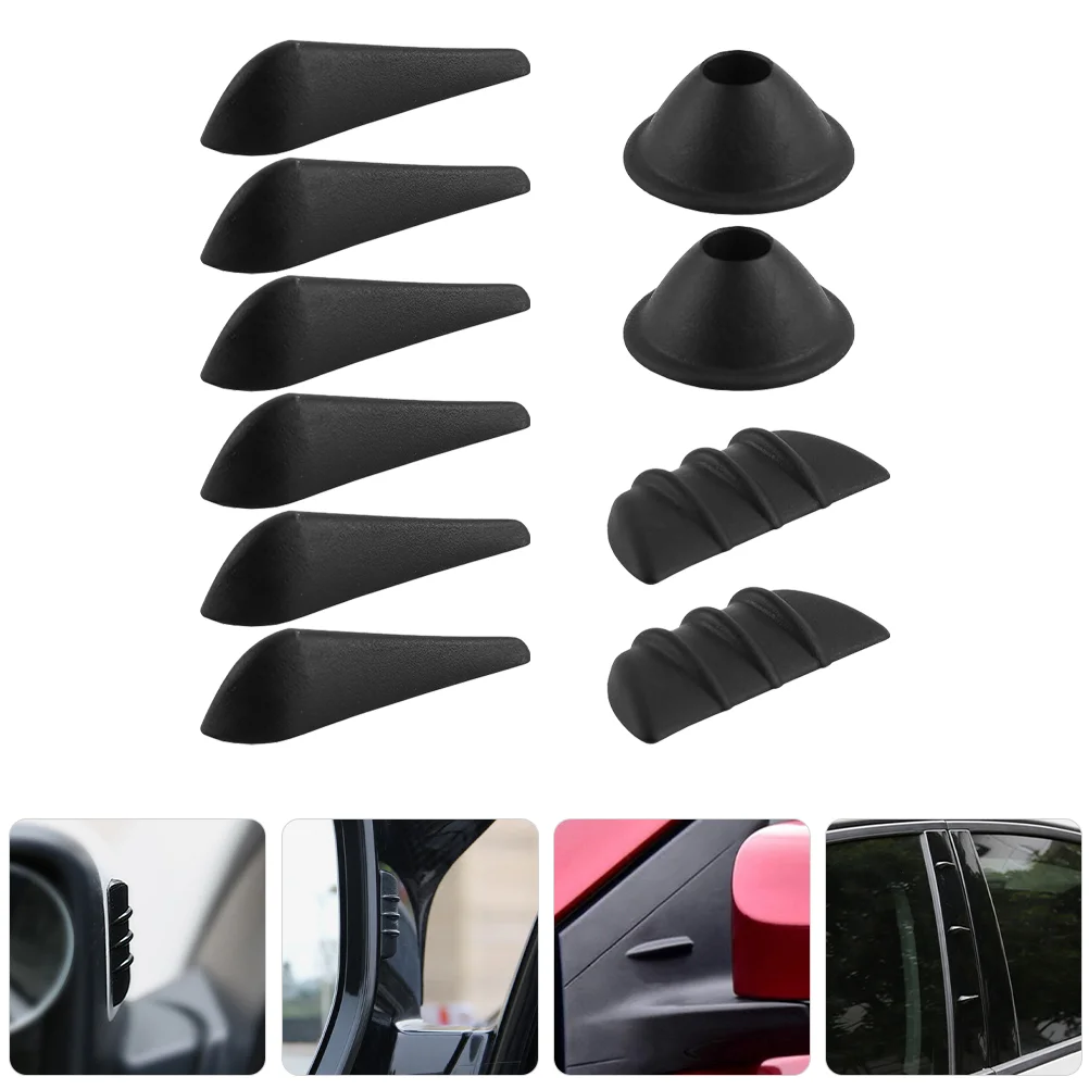 10 Pcs Wind Noise Reduction Package Car Universal Diffuser Spoiler Wing Window Flow Rearview Truck for The Cars