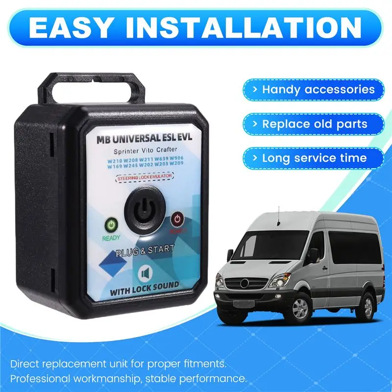 A73Q-Car ESL ELV Universal Steering Lock Emulator With Lock Sound For Mercedes Benz Sprinter Vito Crafter W210 W208 W211 W639