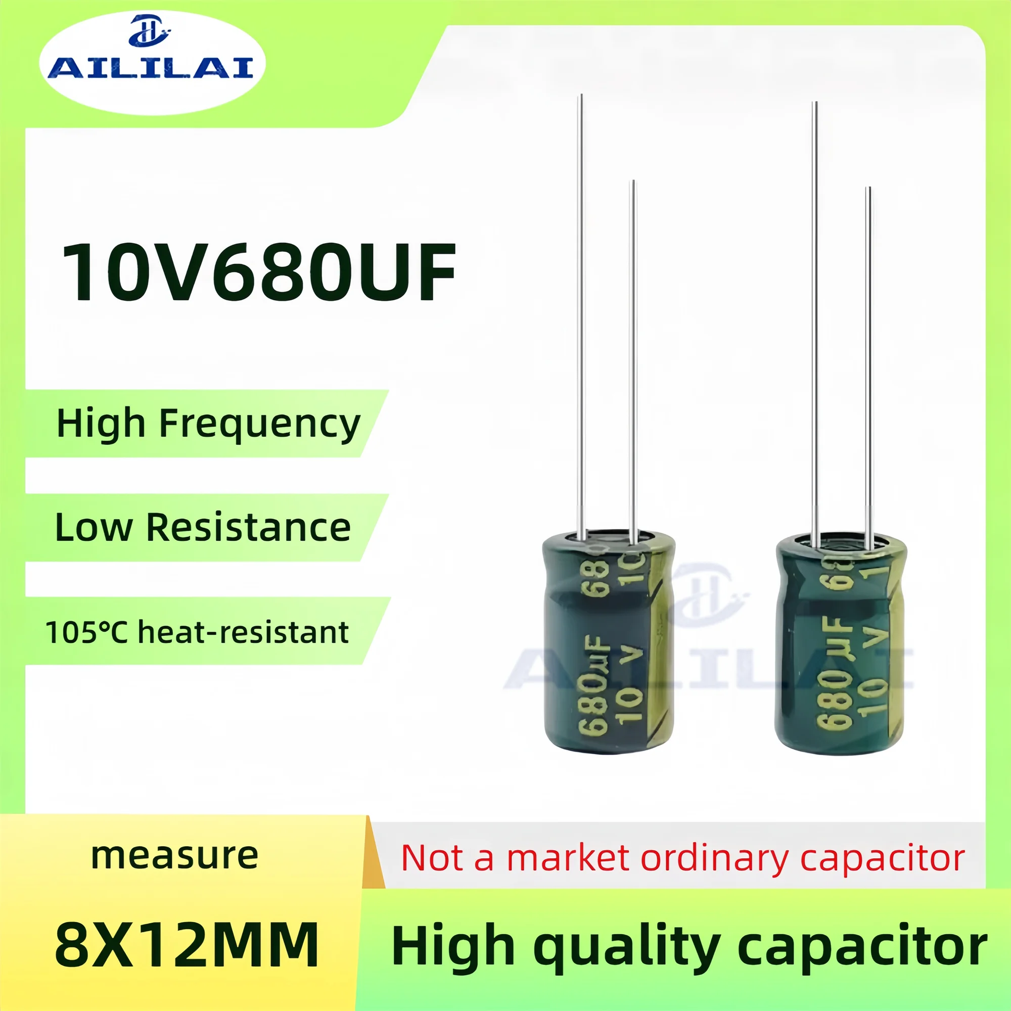 50PCS Original 10v680uf Low ESR/Impedance High Frequency 10V 680UF Aluminum Electrolytic Capacitor 10V680UF Size: 6x12/8x12MM