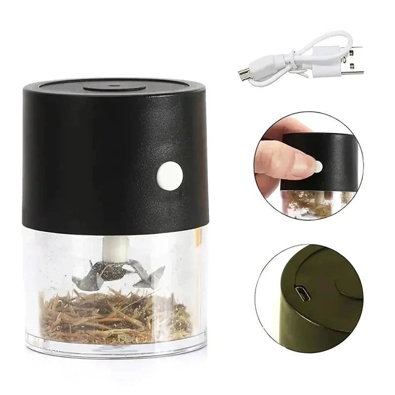 Portable Electric Tobacco Grinder Multifunction Herb Crusher USB Charging High Power Smoking Accessories Gadget For Men