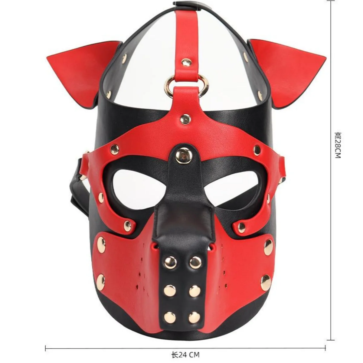 Nouveau harnais en cuir masque à capuche pleine tête avec oreilles pour hommes femmes jeu de rôle de chien Sexy nouveau grande taille chiot Cosplay Costumes fétichistes