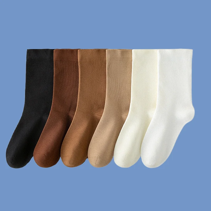 

5/10 Pairs Women's Casual Socks Anti Pilling Socks Solid Color Socks Comfortable Soft Sticky Loose Mouthed Soft Versatile Socks