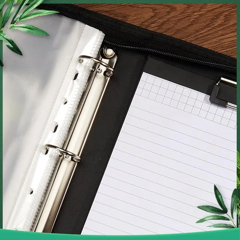 

(NEW) Zippered Portfolio Organizer, Leather Padfolio Binder, Professional Business Binder, Organizer For Ipad/Document