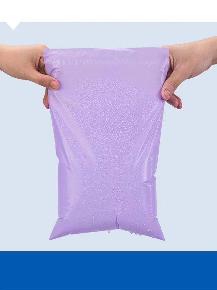 50 Stuks Paars Koerier Mailer Zakken Verpakking Poly Pakket Plastic Zelfklevende Mailing Express Tas Envelop Postzakje Mailing - afbeelding 2