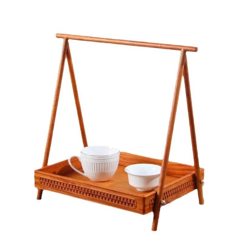 

Wooden handle refreshment tray