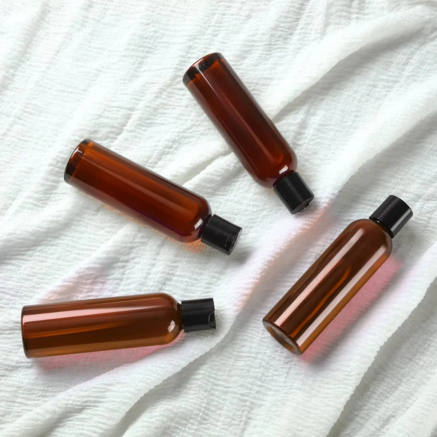 50 Stück Leere Flaschen, Plastik-Quetschflaschen mit Klappverschluss, Nachfüllbare Flaschen für Lotion, Flüssigseife, Conditioner, Cremes – Detail 6