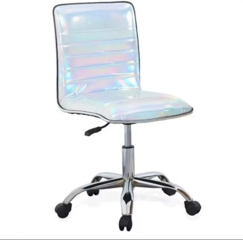 Modern Iridescent Swivel Desk Chair Softly Padded 21.5