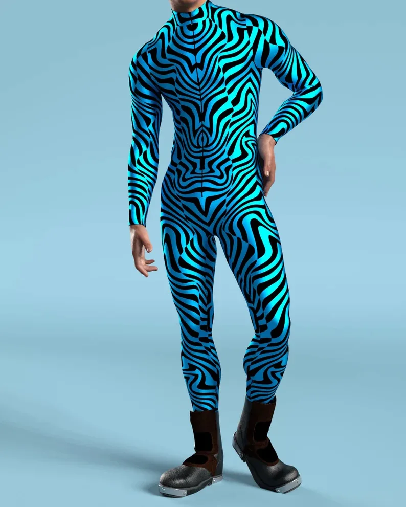 Halloween Herren Sexy Schlangenleder-Optik Cosplay Jumpsuit Tier-Bodysuit Festival Zentai-Anzug Themenparty Catsuits Rave-Outfits Neu – Detail 19