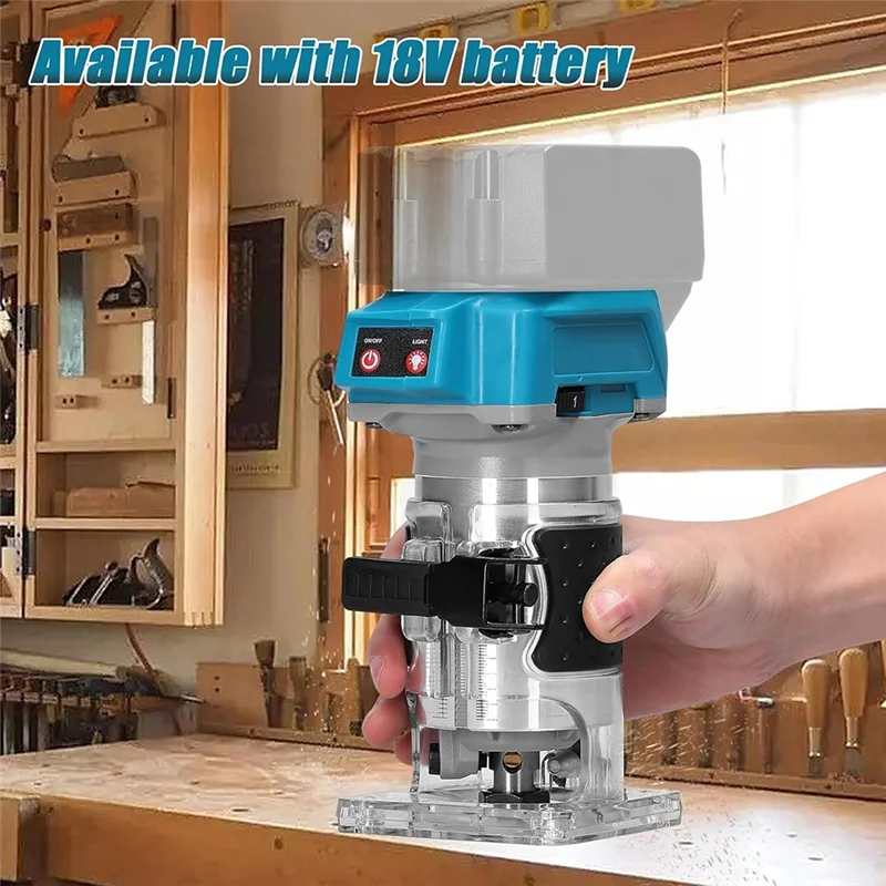 

ABEZ Brushless Electric Trimmer Router For 18V 20V Battery Adjustable Woodworking Electric Trimming Engraving Machine