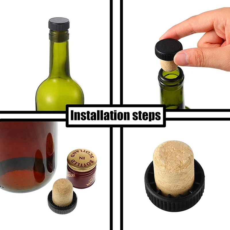 100X Cork Plugs Cork Stoppers Tasting Corks T-Shape Wine Corks With Plastic Top Wooden Wine Bottle Stopper Bottle Plugs