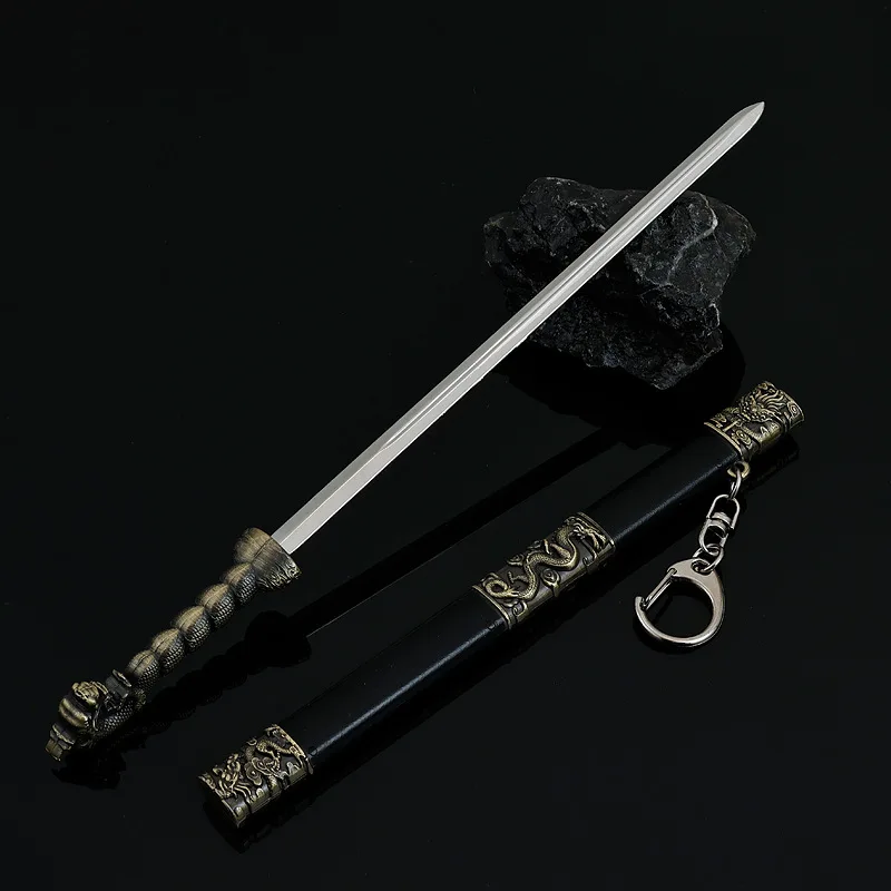 22CM mezcla de agua periféricos de la serie de TV china Fang La Blade arma artesanal de Metal modelo coleccionable adornos de escritorio juguete para niño