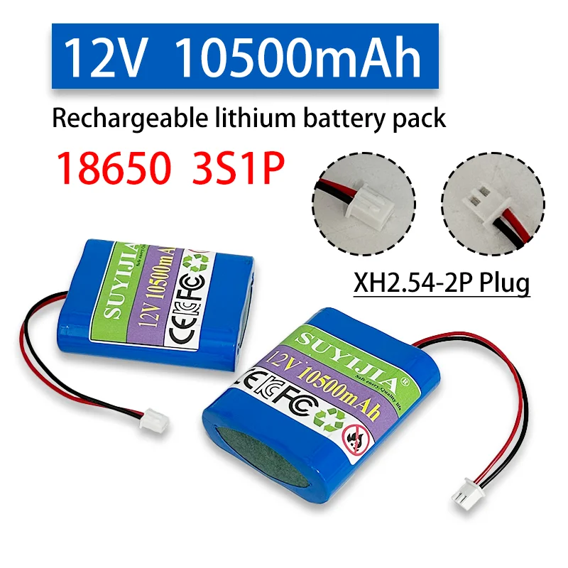 

New 12V 3S1P Battery 4500mAh 12.6V 11.1V 18650 Lithium Ion Battery Pack Rechargeable Battery for Bluetooth Laptops CCTV Camera