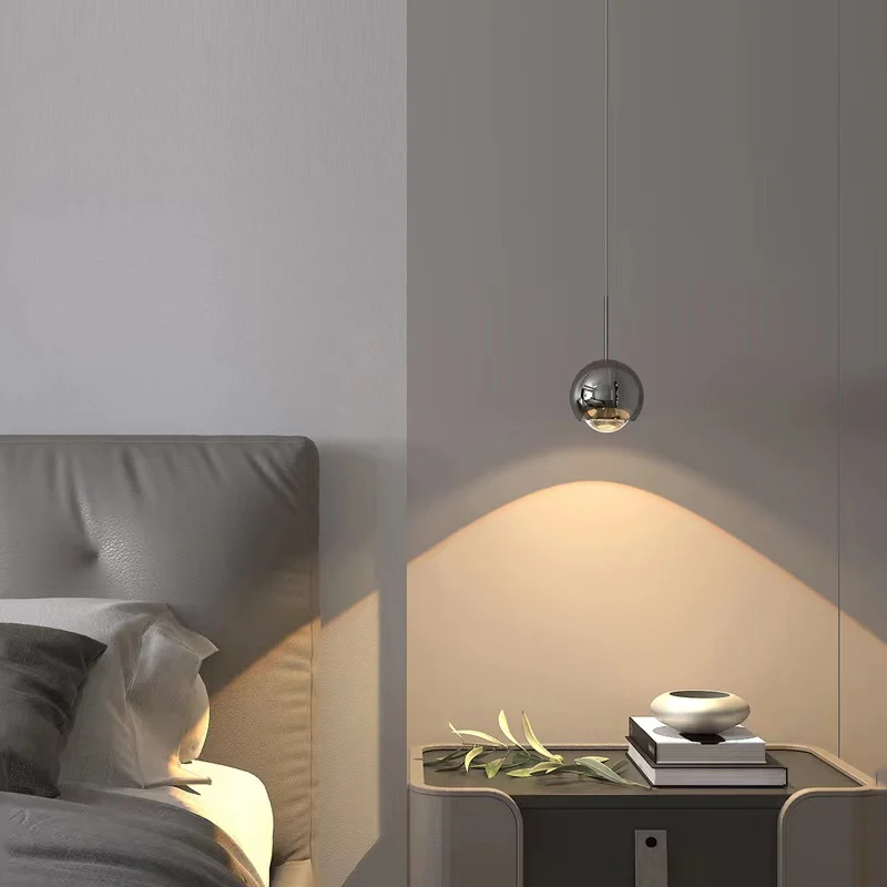 

Bedside Adjustable Led Ceiling Chandelier Home Decor Modern Simple Long Line Spherical Light Luxury Restaurant Pendant Light