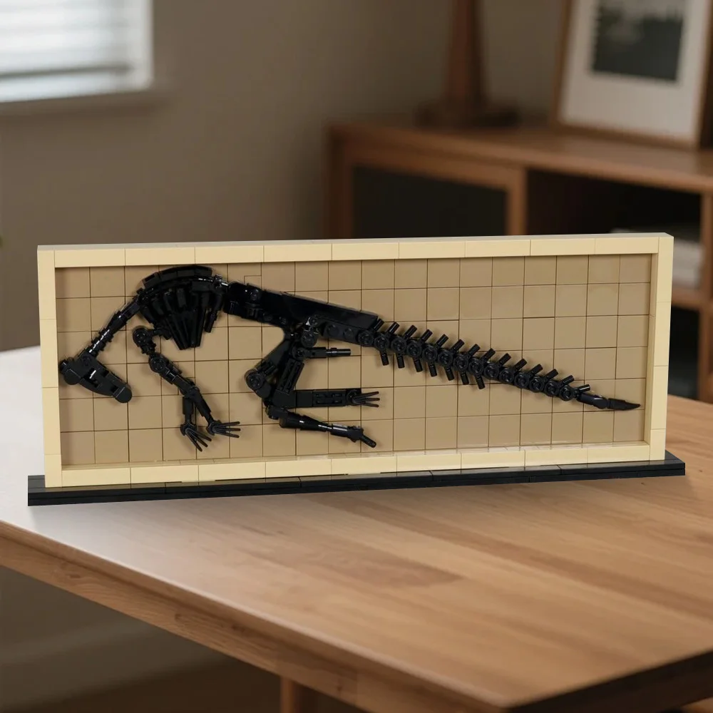 MOC 하드로사우루스 화석 빌딩 블록 3D 아트 페인팅 공룡 화석 장식 그림 벽돌 diy 조립 장난감 어린이 선물