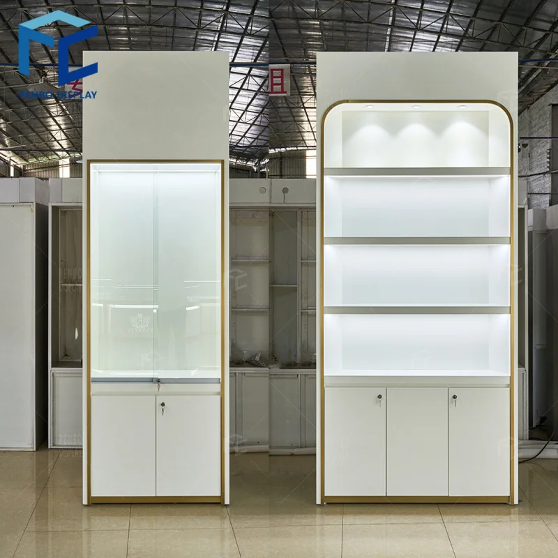 Custom.Custom معرض المجوهرات الحديثة قلادة اللون الأبيض ومتجر المجوهرات مضيئة جدار عرض متعدد الطبقات