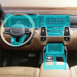For Kia Sorento MQ4 2021-2023 Car Gearbox Panel Navigation Screen Automotive Interior TPU Protective Film Anti-Scratch Sticker