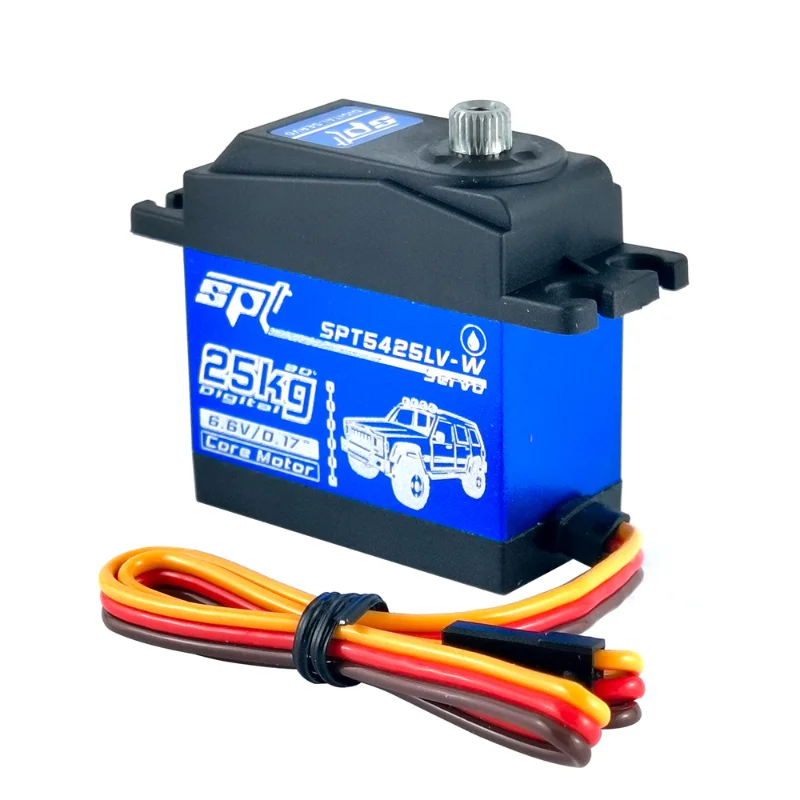 SPT 5425LV-W Waterproof Metal Gear Standard Digital Servo 25kg For 1:10 1:8 RC Car TRX4 Crawler Airplabe Boat Robot Arm 6