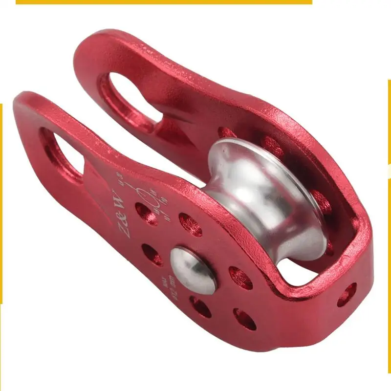 A76K 4 قطع بكرة الصخور حبل شجرة تسلق متسلق Arborist بكرة ثابتة حمراء