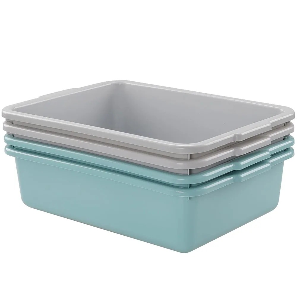 

13 Liter Large Plastic Wash Basin for Commercial Kitchens Set of Four