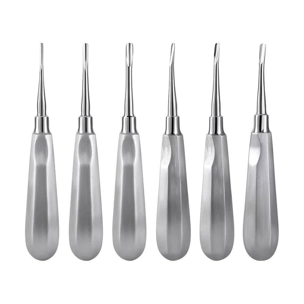 1PC Dental Extraction Elevator Stainless Steel Tooth Dentist Tool Stright Curved Root Elevator Minimally Invasive Dentistry Tool