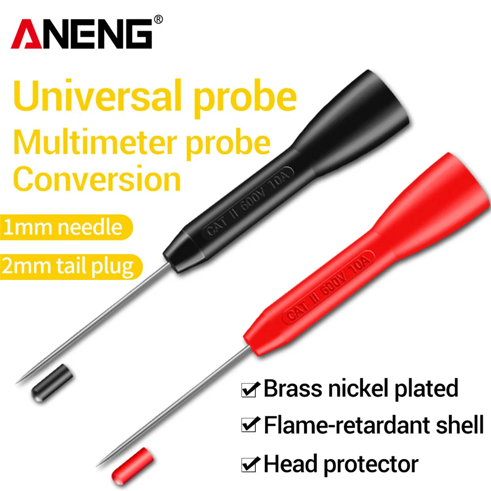 ANENG PT2002 Insulation Piercing Needle 1mm Pin Non Destructive Multimeter Test Probe 10A 600V for 2mm Test Lead