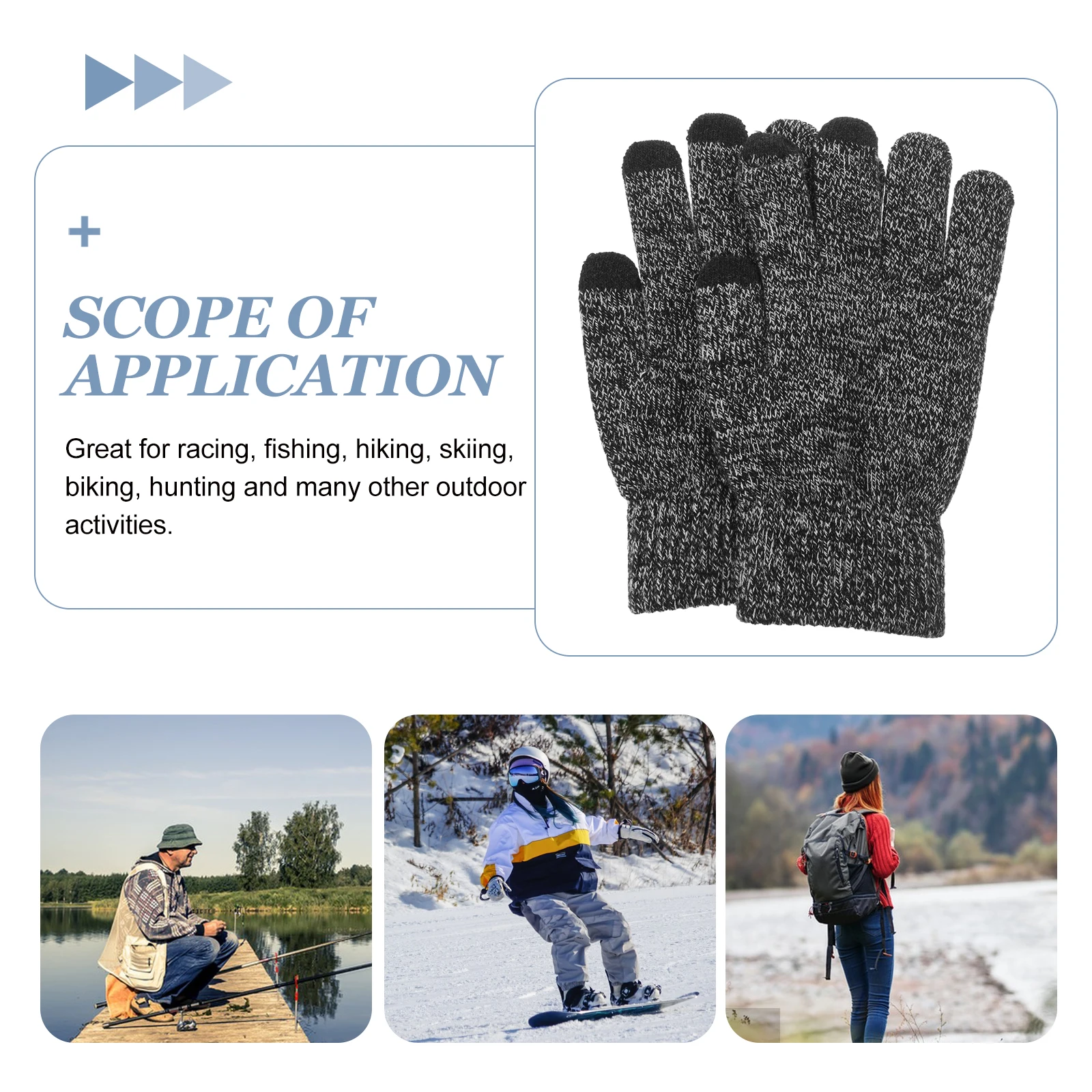 

1 Pair Winter Touchscreen Gloves For Men Thermal Anti-Slip Cycling Full Finger Shockproof Warm Gloves For Outdoor Sports Riding