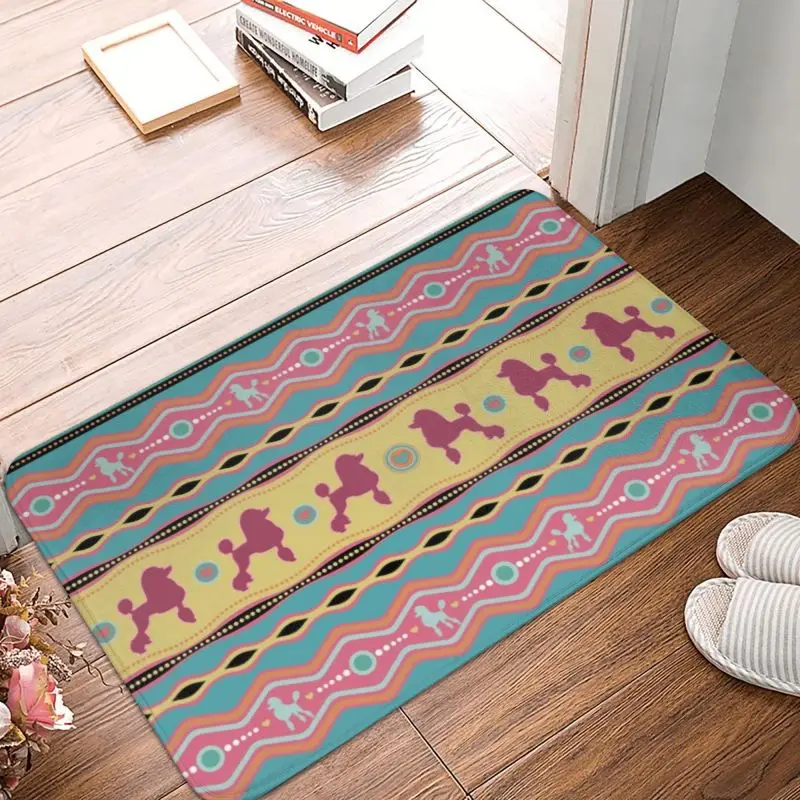 Poodle Dog Colorful Pattern Doormat Non-Slip Bathroom Kitchen Mat Bedroom Balcony Door Floor Entrance Carpet Rug