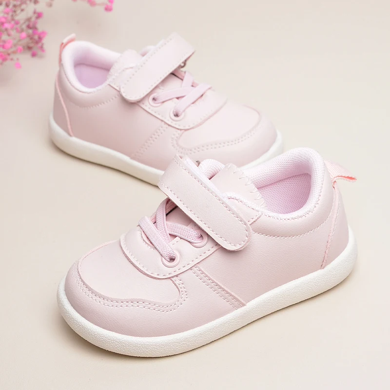 Girls Lovely Pink Daily Outdoor Low Top Soft  Flat Sports Sneakers Kids Casual Shoes EK9S49