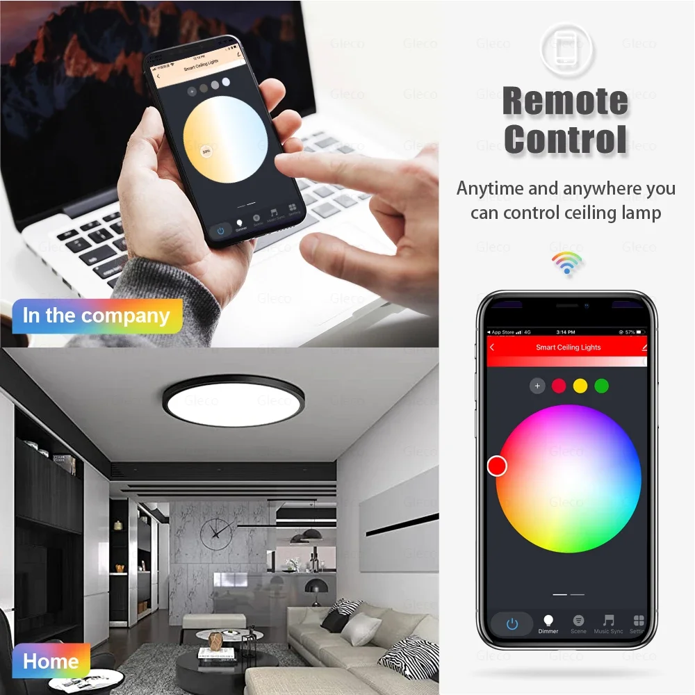 Tuya Wifi/Zigbee Decke Licht RGBCW Led-deckenleuchte Wohnzimmer Dekoration Smart Lampe Für Smart Leben APP Alexa Google hause – Detail 7