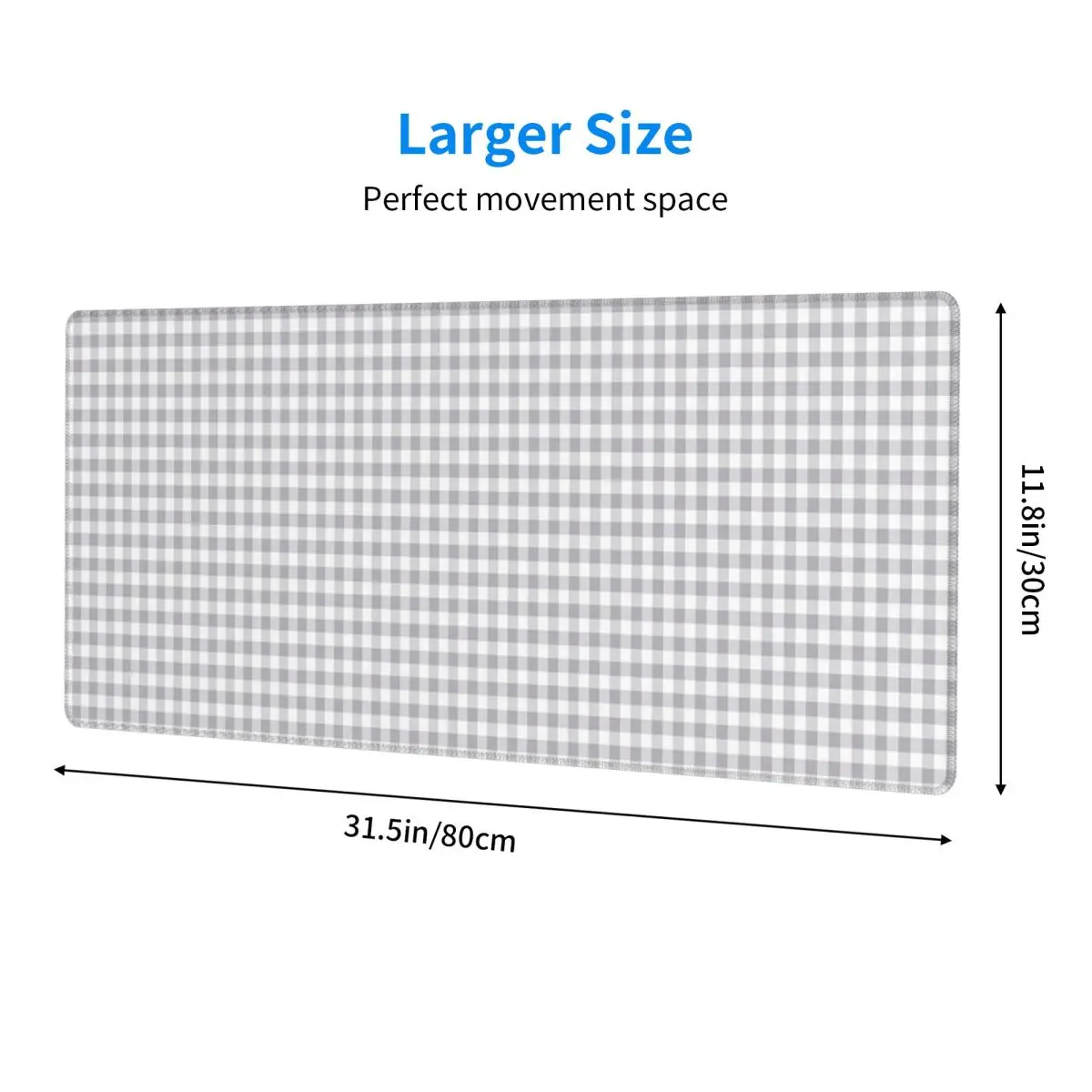 Large Mouse Pad Gray And White Gingham Gamer PC Laptop Mats Keyboard Carpet Computer Gaming Office Accessories Desk Mat