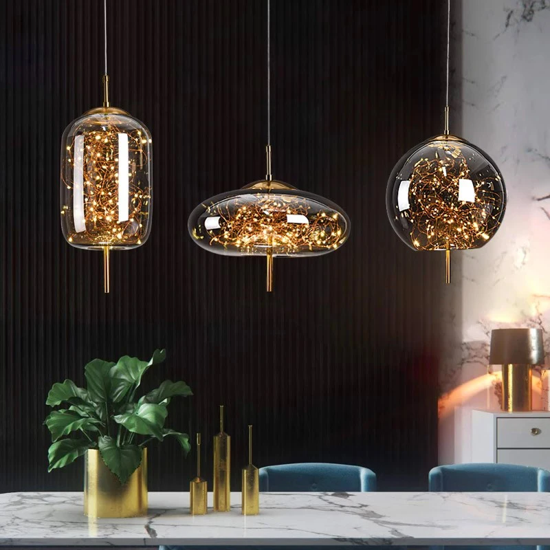 

glass Modern home decor led lights pendant light lamps for living room Chandeliers for dining room hanging light indoor lighting