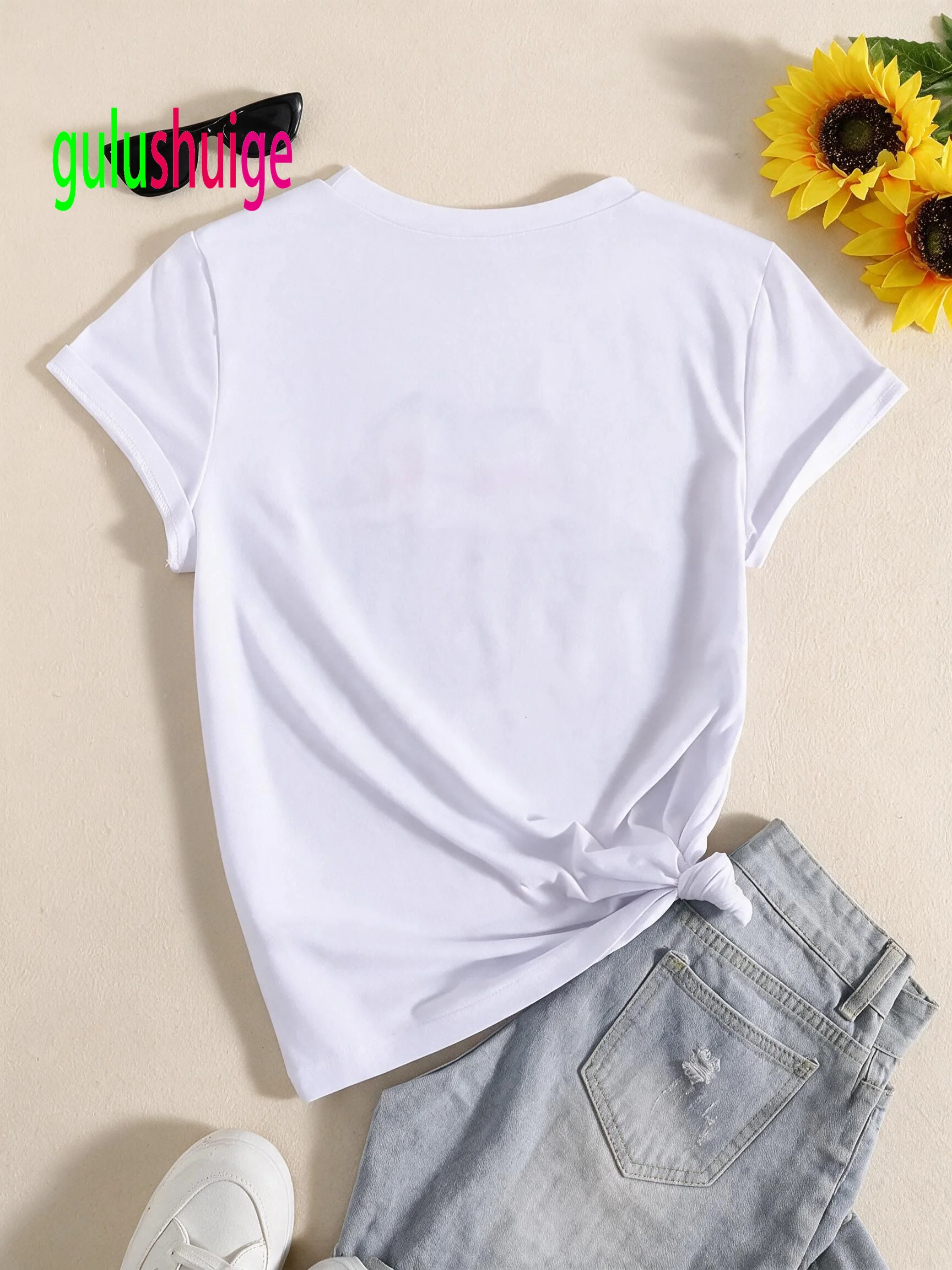 Ukraine Wheat Flower Pattern Print Women's  T-Shirt Comfortable All-Match Casual Short Sleeve Tops Vintage T Shirt Clothes Femme