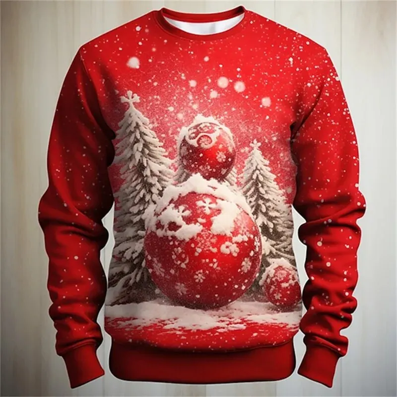 New3D Merry Christmas Sweatshirts For Men Children Fashion Santa Claus Graphic Round Neck Pullovers Funny Hoodie Cute Clothing