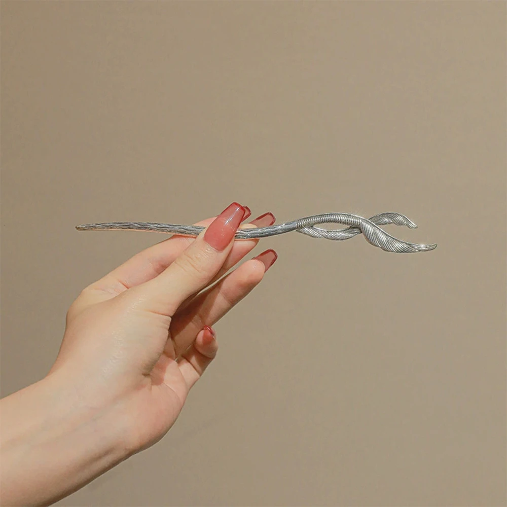 1/2 قطعة خمر النمط الصيني ذيل السمكة العصي النساء بسيطة المعادن زهرة ذيل حصان دبوس الشعر عصا رائعة غطاء الرأس اكسسوارات #3