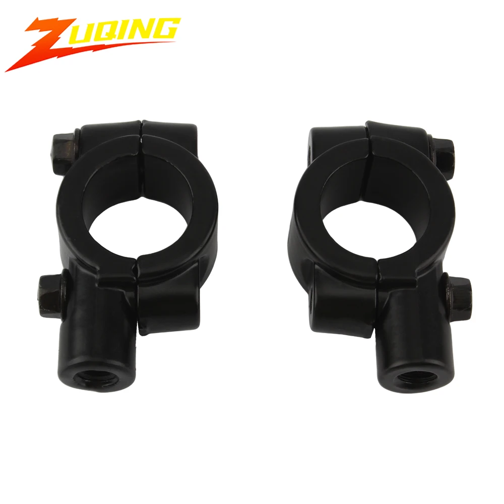 

2PCS Motorcycle Handlebar Mirror Mount Clamp 22mm Universal Motorbike Rear View Mirror Black Holder Bracket Moto Parts